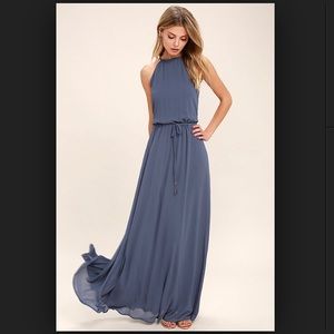 Lulu’s Be Mellow Denim Blue Maxi Dress